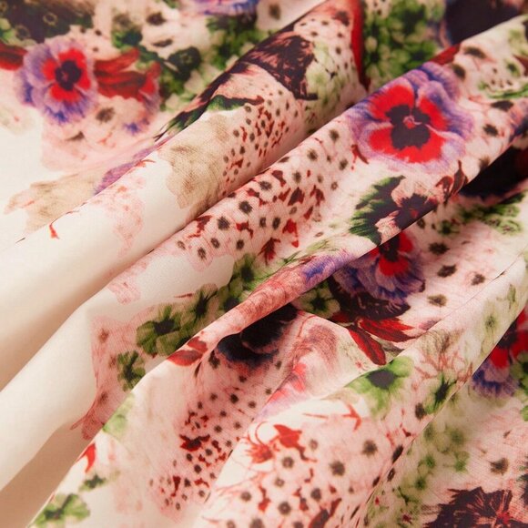 Multicolor Boho Women's Summer Waist-Defining Printed Floral Mini Dress - Picture 2 of 12